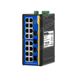 4 Ports Gigabit SFP + 16 Ports 10/100M T(x) Din-Rail Unmanaged Industrial Ethernet Switch