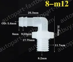 8-M12-M thread right angle elbow