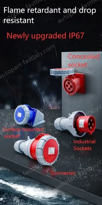 4 pole 63A Surface mounted socket