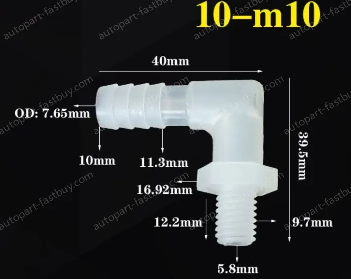 10-M10-M thread right angle elbow