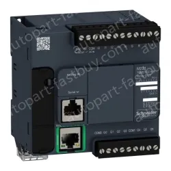 TM221CE16R logic controller, Modicon M221, 16 IO, 9 DI, 7 DO, relay, Ethernet