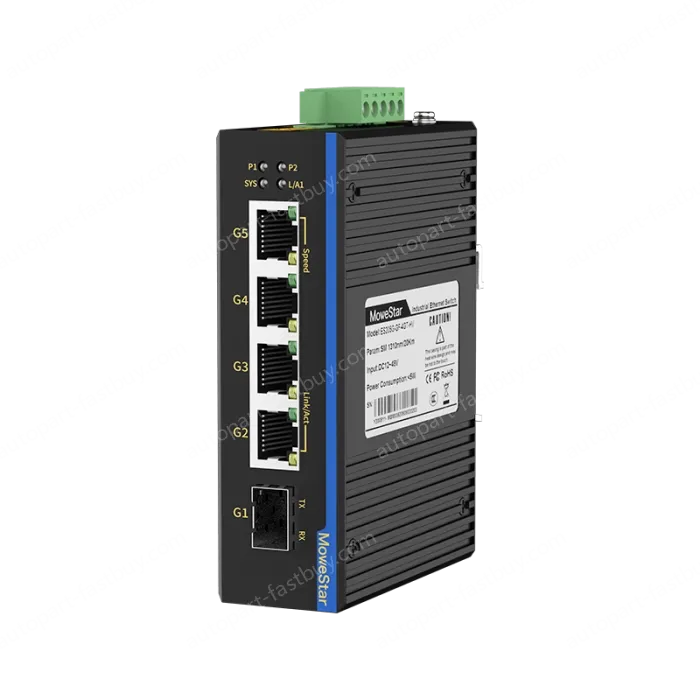 1 Port Gigabit SFP + 4 Ports Gigabit RJ45 Din-Rail Unmanaged Industrial Ethernet Switch