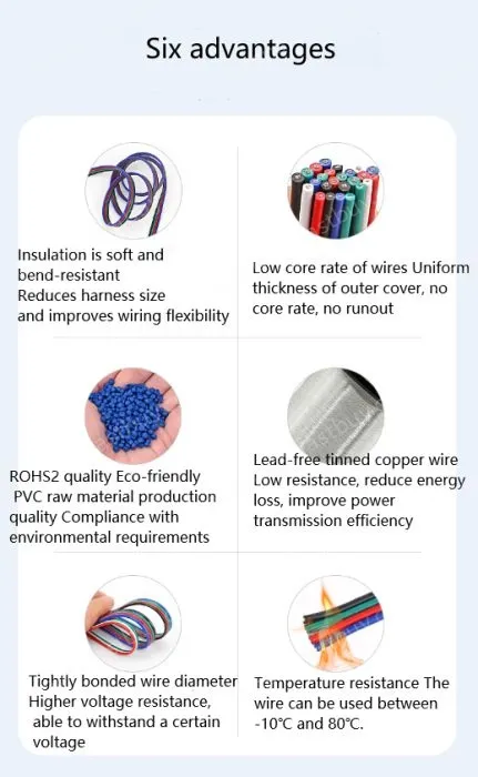 LED light connecting cable 18AWG*2 and (34/0.14TS)