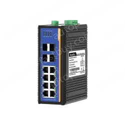 4 Ports Gigabit SFP + 8 Ports Gigabit RJ45 Din-Rail Managed Industrial Ethernet Switch