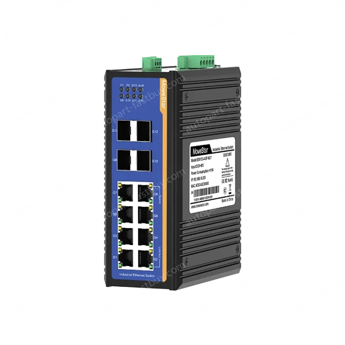 4 Ports Gigabit SFP + 8 Ports Gigabit RJ45 Din-Rail Managed Industrial Ethernet Switch