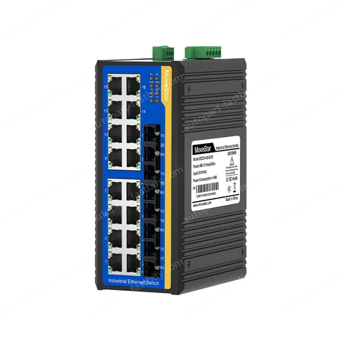 4 Ports 100M F(x) + 16 Ports 10/100M T(x) Din-Rail Unmanaged Industrial Ethernet Switch