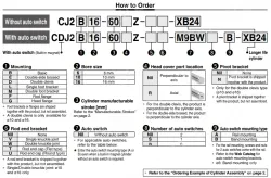 Longer Life Cylinder Double Acting, Single Rod CJ2-XB24 &oslash;6, &oslash;10, &oslash;16