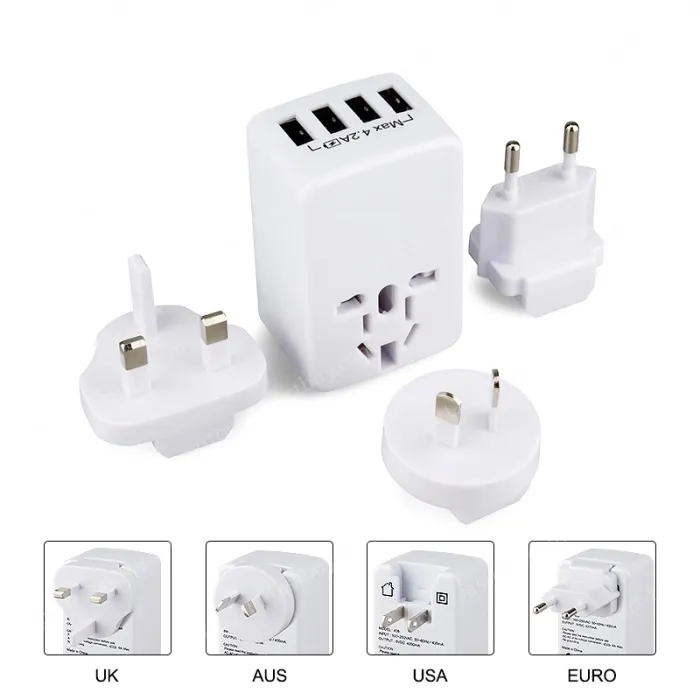 Newest product ,Universal travel adapter with 4 USB KRUSB-WLG3340B