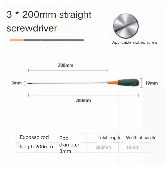 Slotted screwdriver 3*200