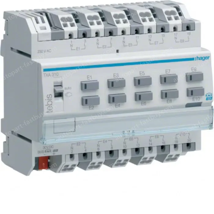 Binary input 10 fold, 230V~, modular, KNX