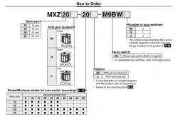 Compact Cylinder with Linear Guide MXZ Series ø12, ø16, ø20, ø25MXZ20-30