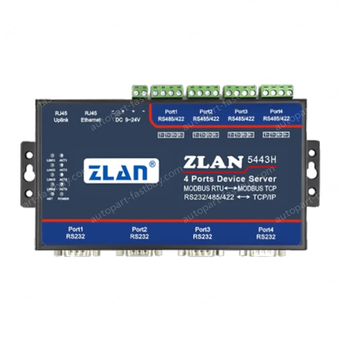 4 RS232 serial ports and 4 RS422/485 serial ports Serial Device Server