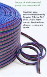 LED light connecting cable 24AWG*6 and (11/0.12TS)