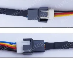 PWM two-point temperature control cooling fan extension cable 1in 2out