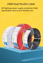 Cabinet Light Power Cord 16AWG (26/0.24TS) Black print white section