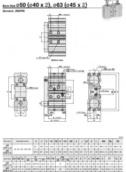 Dual Rod Cylinder JMGP Series &oslash;12, &oslash;16, &oslash;20, &oslash;25, &oslash;32, &oslash;40, &oslash;50, &oslash;63, &oslash;80, &oslash;100