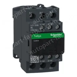 LC1D38BL IEC contactor, TeSys Deca, nonreversing, 38A, 20HP at 480VAC, up to 100kA SCCR, 3 phase, 3 NO, low consumption 24VDC coil