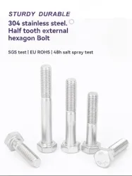 Half thread external hexagonal bolt M6*90