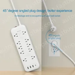 New 10 AC Outlets Surege Protector Power Strip