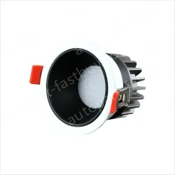 Downlight model: 10W black cup with 75mm opening 3500K Preh chip 98 graphics index + Zeford driver