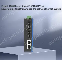 2 Ports 100M F(x) + 2 Ports 10/100M T(x) Din-Rail Unmanaged Industrial Ethernet Switch