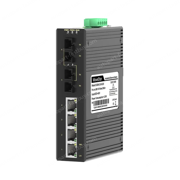 2 Ports 100M F(x) + 4 Ports 10/100M T(x) Din-Rail Unmanaged Industrial Ethernet Switch