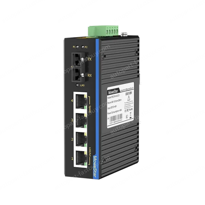 1 Port 100M F(x) + 4 Ports 10/100M T(x) Din-Rail Unmanaged Industrial Ethernet Switch