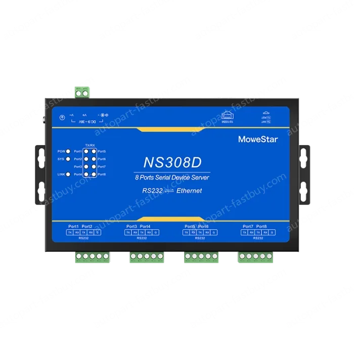 8 Ports RS232 Serial to 100M Ethernet Server