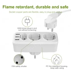 Germany France extension usb wall socket