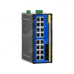 2 Ports 100M F(x) + 16 Ports 10/100M T(x) Din-Rail Unmanaged Industrial Ethernet Switch