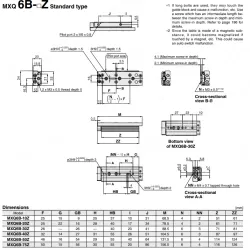 Air Slide Table Double-ported Type MXQ B Series ø6, ø8, ø12, ø16, ø20MXQ6B-10Z
