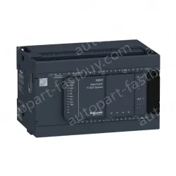 TM241C24T logic controller, Modicon M241, 24 IO, transistor, PNP