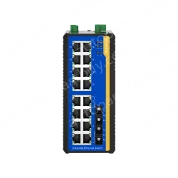 2 Ports 100M F(x) + 16 Ports 10/100M T(x) Din-Rail Unmanaged Industrial Ethernet Switch