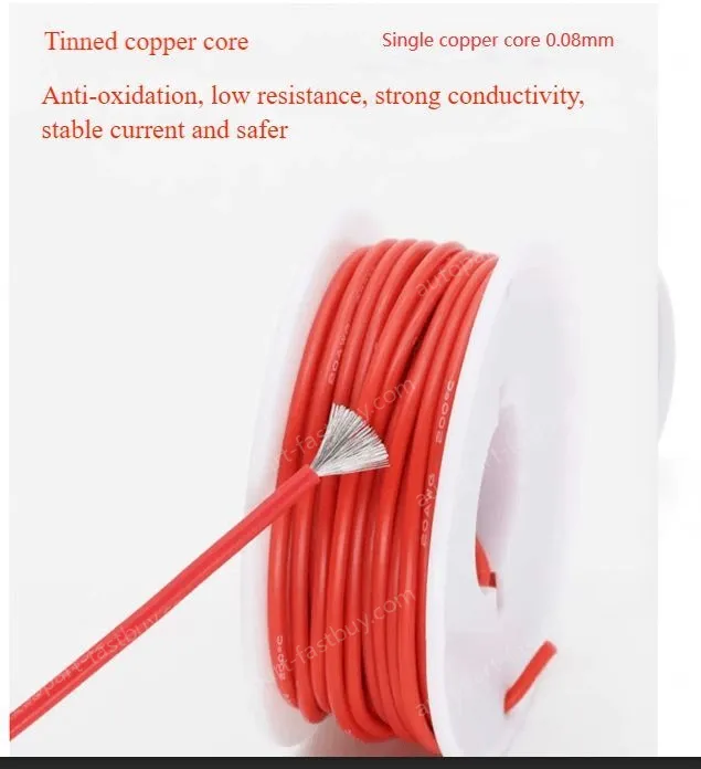 Silicone high temperature cable 20AWG Green