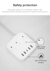 3 AC Outlets USB Power Strip