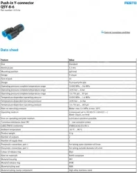 Push-in fitting QSY-8-6(FESTO)