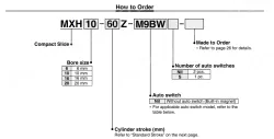 Compact Slide MXH Series ø6, ø10, ø16, ø20MXH16-40Z