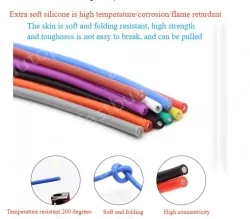 Silicone high temperature cable 26AWG Blue