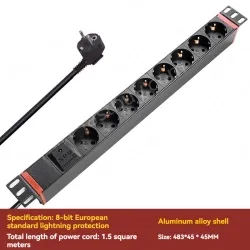 8-digit European standard + lightning protection * 2 meters cable