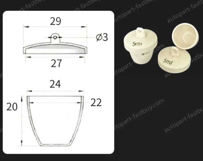 Ceramic crucibles 5ml+ lid