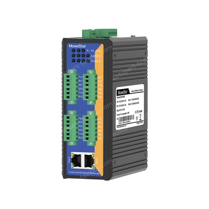 8 Ports RS232 to 2 Ports Ethernet Modbus Industrial Smart Gateway