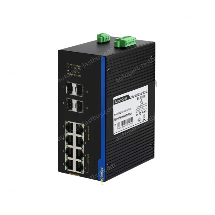 4 Ports Gigabit SFP + 8 Ports Gigabit RJ45 Din-Rail Unmanaged Industrial Ethernet Switch