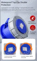 4 pole 63A Surface mounted socket